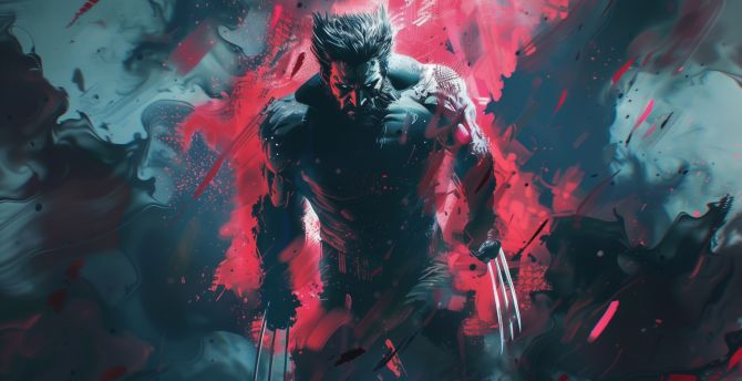 Fierce Wolverine, marvel's hero, art wallpaper