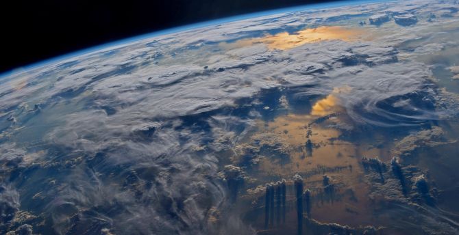 Earth from space, surface, clouds, nature wallpaper