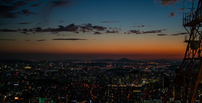 City, Seoul, night, buildings wallpaper