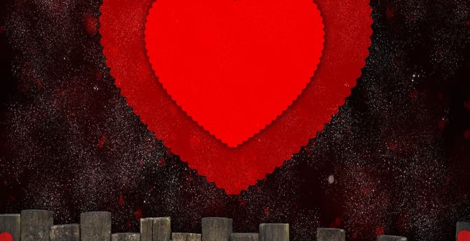 Red heart, digital art, abstract wallpaper