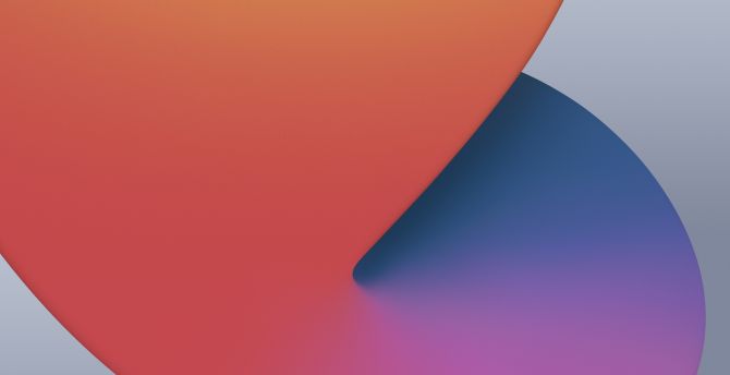 Orange-pink-blue shape, iPad OS 14 wallpaper