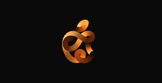 Apple Event 2020, orange logo wallpaper