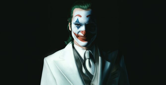 Joker, folie a deux, dark, white suite wallpaper