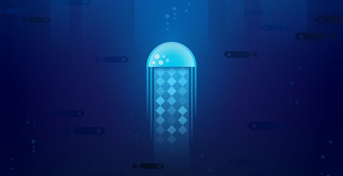 Jellyfish, minimal, digital artwork wallpaper