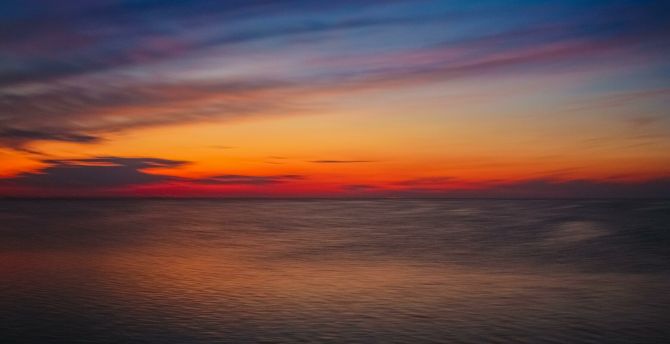 Adorable sunset, seascape, sky and sea, nature wallpaper