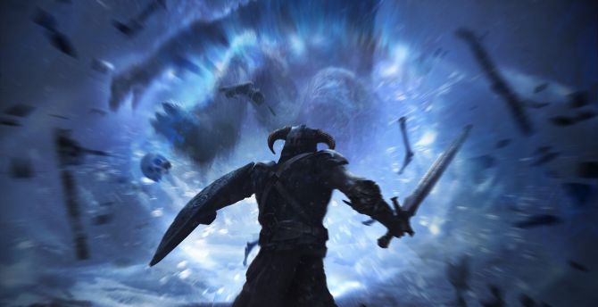 Desktop Wallpaper Fight With Monsters Video Game The Elder Scrolls