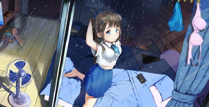 Cute girl, anime, original, art wallpaper