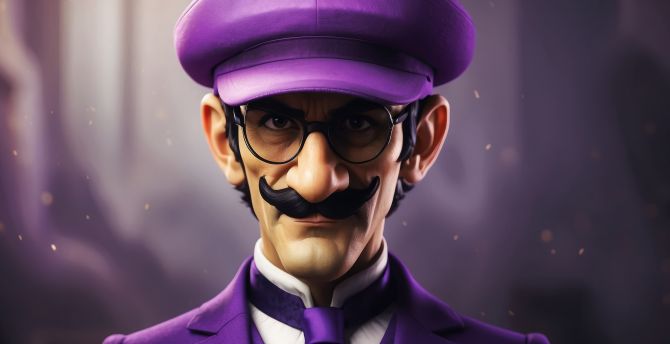 Mario's violet suit, fan art wallpaper