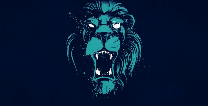 Wallpaper roar of lion, minimal, art desktop wallpaper, hd image, picture,  background, e883b1 | wallpapersmug