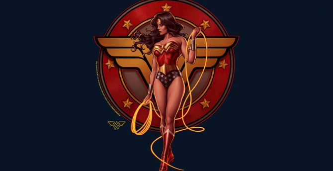 Wonder Woman 1987, fan art, minimal wallpaper
