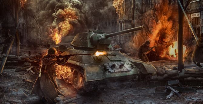 World war 2, video game, soldiers & tanks wallpaper