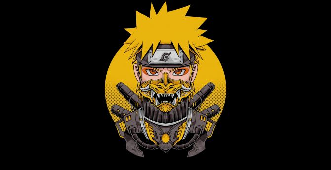 Naruto Uzumaki, minimal, the man behind the mask, anime wallpaper