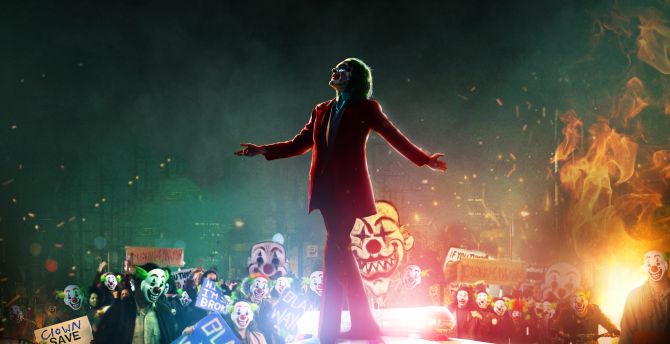 Joker, all clowns, movie art, 2019, DC studio wallpaper