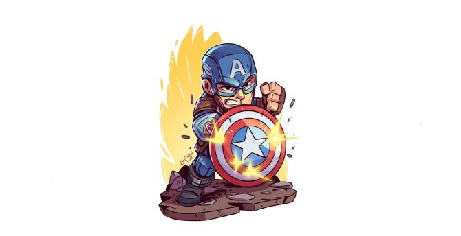 Minimal, Captain America, marvel superhero wallpaper