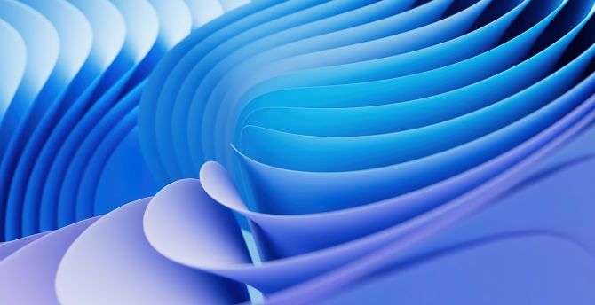 Curvy edges, blue, Microsoft 11 stock wallpaper
