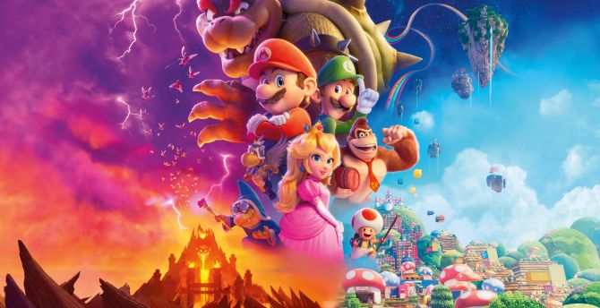 The Super Mario Bros. Movie, 2023 movie, poster wallpaper
