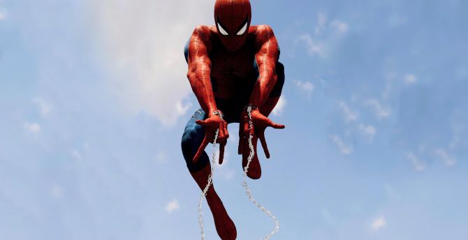 Spider-man, swing, PS4 game wallpaper
