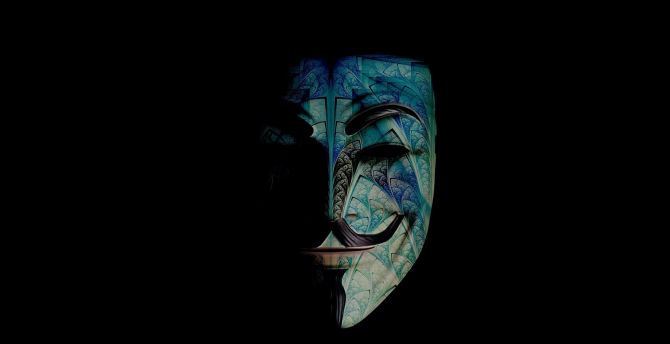 Mask, V for Vendetta, minimal wallpaper