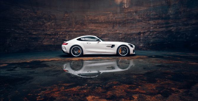 Sports car, white, Mercedes-AMG GT R wallpaper