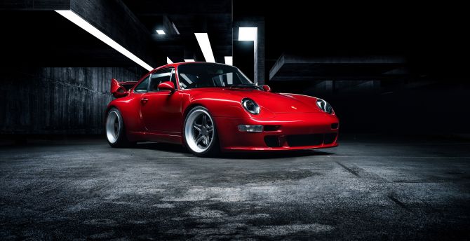 Porsche Gunther Werks 400R, red car wallpaper
