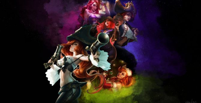 Art, League of Legends, Miss Fortune, online game wallpaper