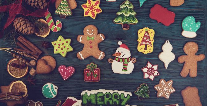 Christmas, cookies, breads, shapes wallpaper