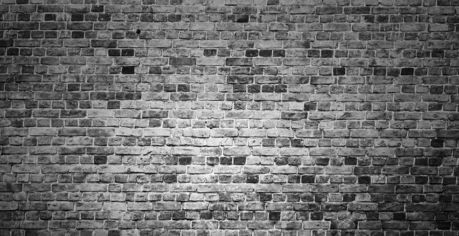 Brick wall, black and white wallpaper