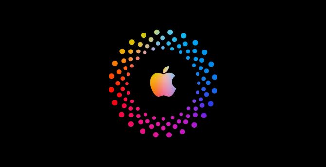 Apple's logo, minimal, colorful wallpaper