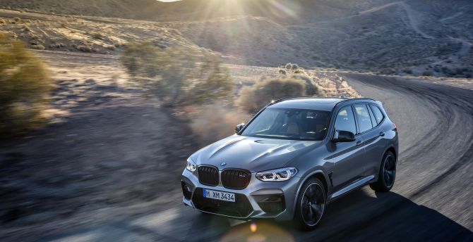 On-road, drive, BMW X3, luxury SUV wallpaper