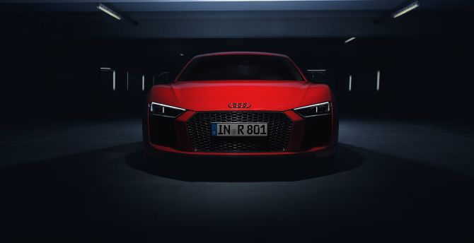 Desktop Wallpaper Audi R8 V10 Sports Car Red Hd Image Picture Background Ee7820