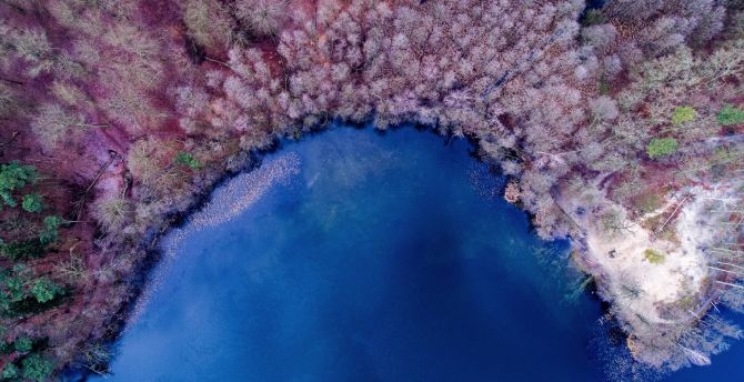 Nature, aerial view, color, lake, forest, colorful wallpaper