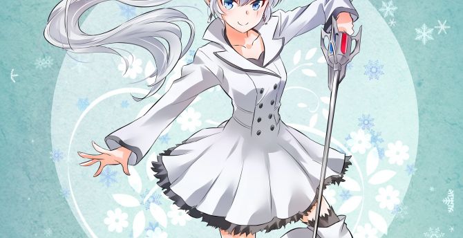 Beautiful, weiss schnee, anime girl wallpaper