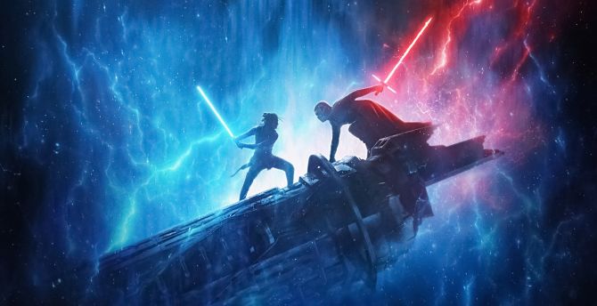 Star Wars: The Rise of Skywalker, Kylo Ren and Rey, 2019 movie wallpaper