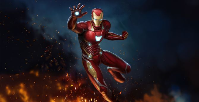 Iron-man's latest nano tech suit, 2023 wallpaper