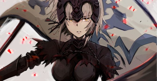 Jeanne d'Arc Alter, Fate/Stay Night, anime girl, art wallpaper
