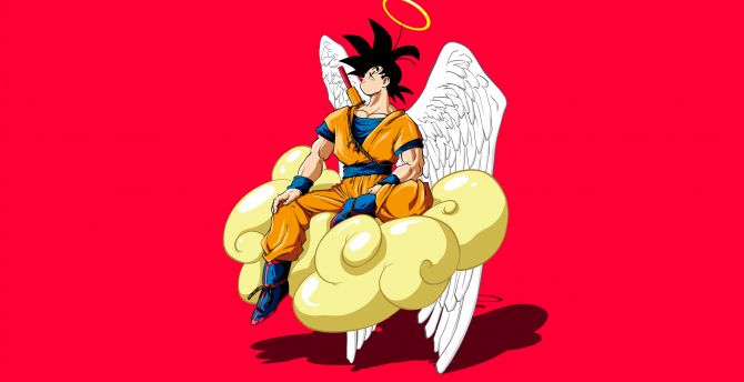 Angel son Goku, dragon ball, anime, fan art wallpaper