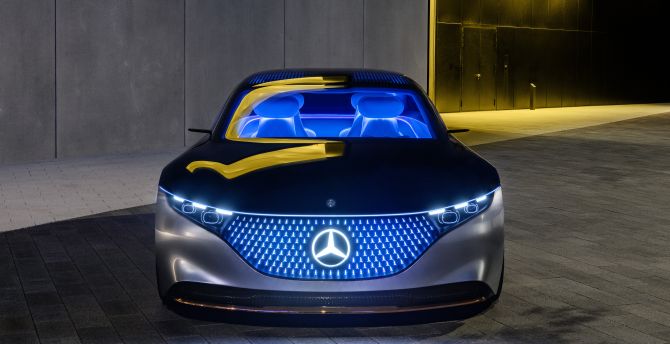 Mercedes-Benz Vision EQS, electric cars, front wallpaper