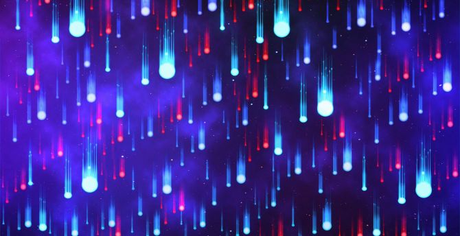 Neon art, raindrops, colorful wallpaper