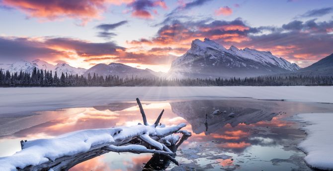 Lake, nature, Banff National Park wallpaper