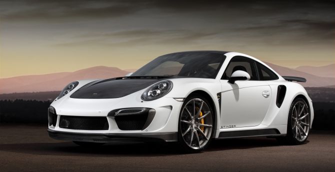 White, Porsche 911, sports car wallpaper