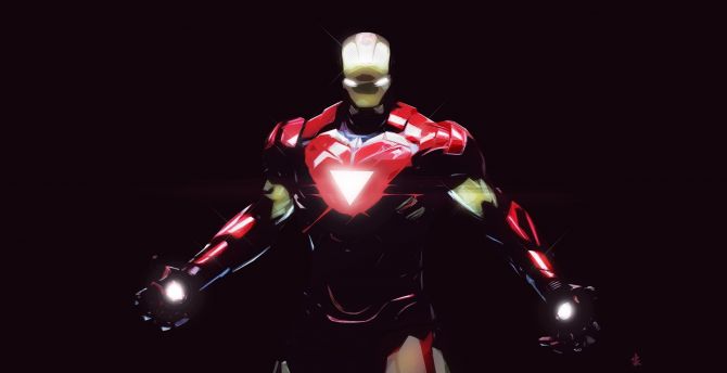 Desktop wallpaper  glow  iron  armour suit iron  man  art 