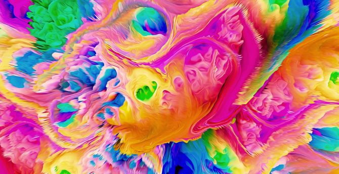 Energy waves, colorful, abstract, digital art wallpaper
