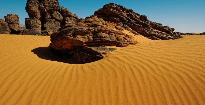 Algeria desert, rocks, sand, dunes wallpaper
