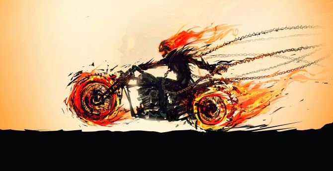 Marvel artwork, superhero, Ghost Rider wallpaper