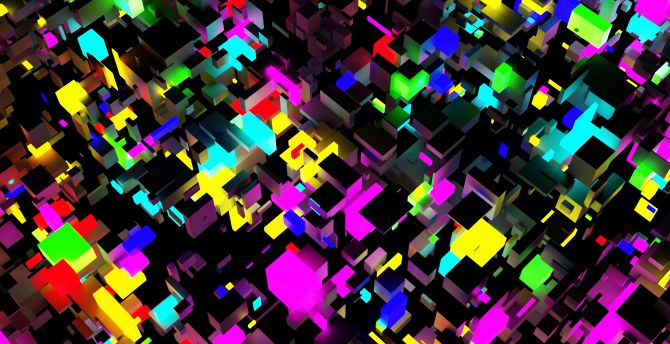 Geometry in motion, vibrant shapes, abstract wallpaper