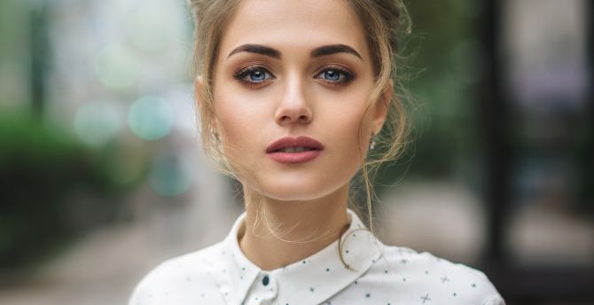 Blue eyes, beautiful, woman model wallpaper