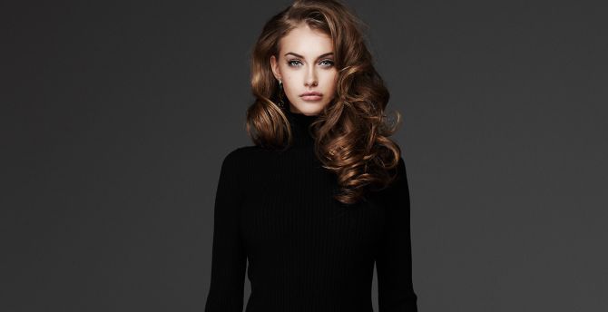Yulia Rose, fashion model, black t-shirt wallpaper