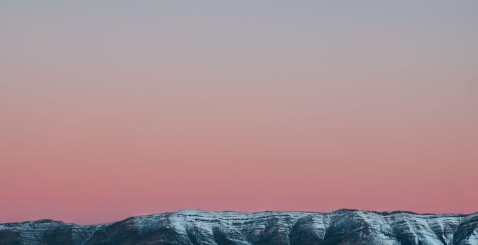 Sunset, minimal, mountains, sky wallpaper