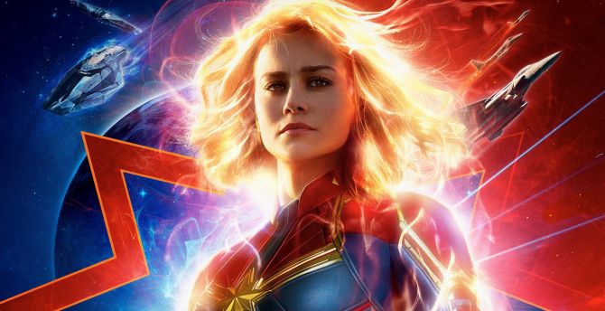Captain Marvel, Brie Larson, 2019 wallpaper
