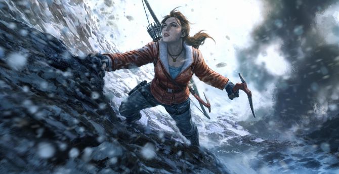 Video game, Tomb Raider, mountain climbing wallpaper